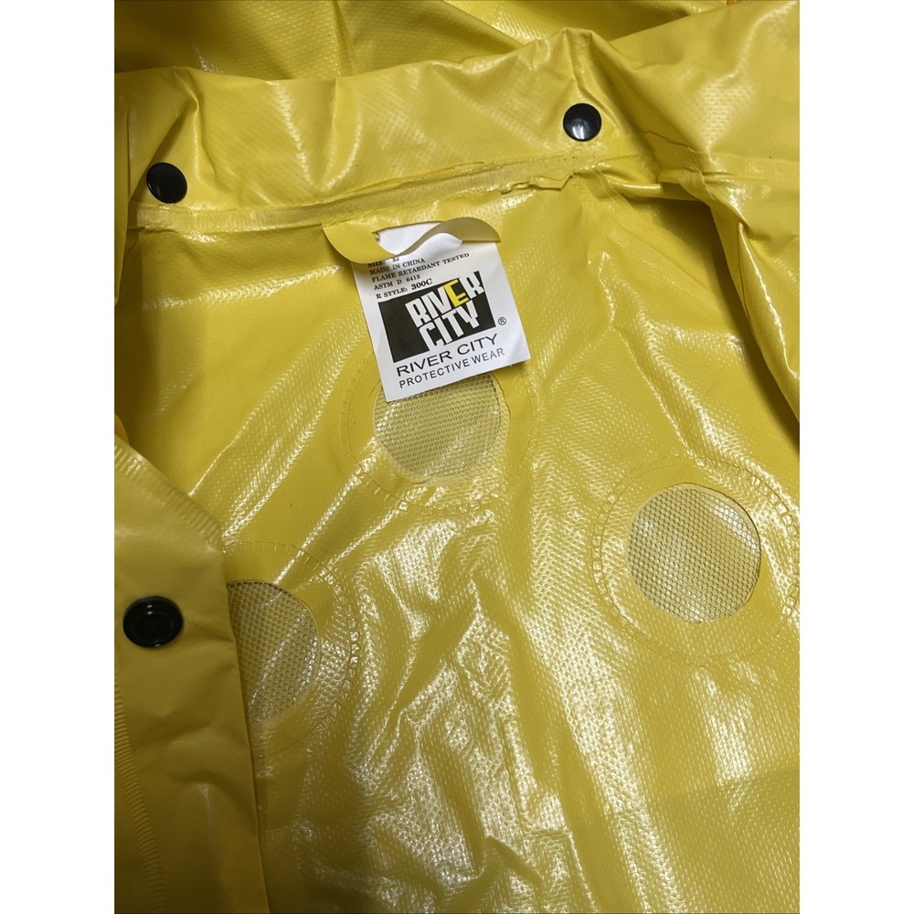 Vintage Southern Bell, Hooded Raincoat Jacket, Flame Retardant River City Large - Picture 8 of 9